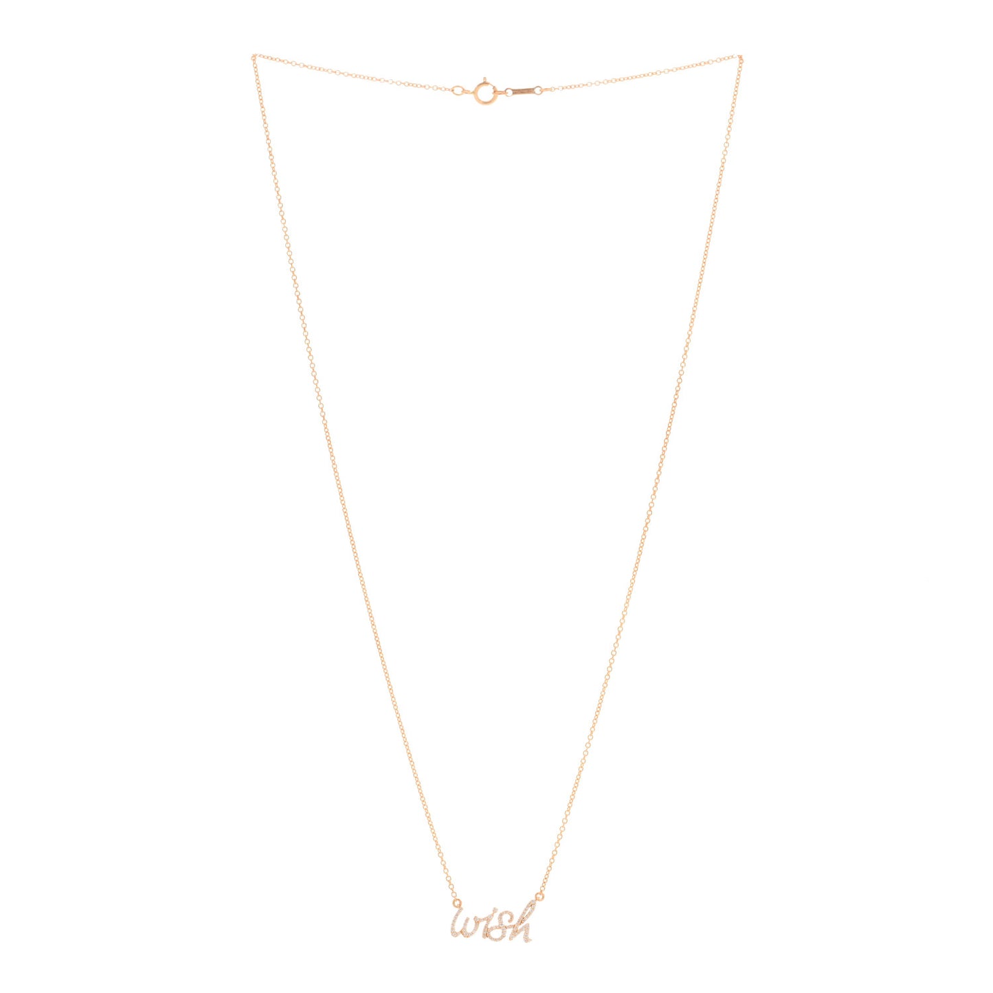 18K Rose Gold Diamond Paloma's Graffiti Wish Pendant Necklace