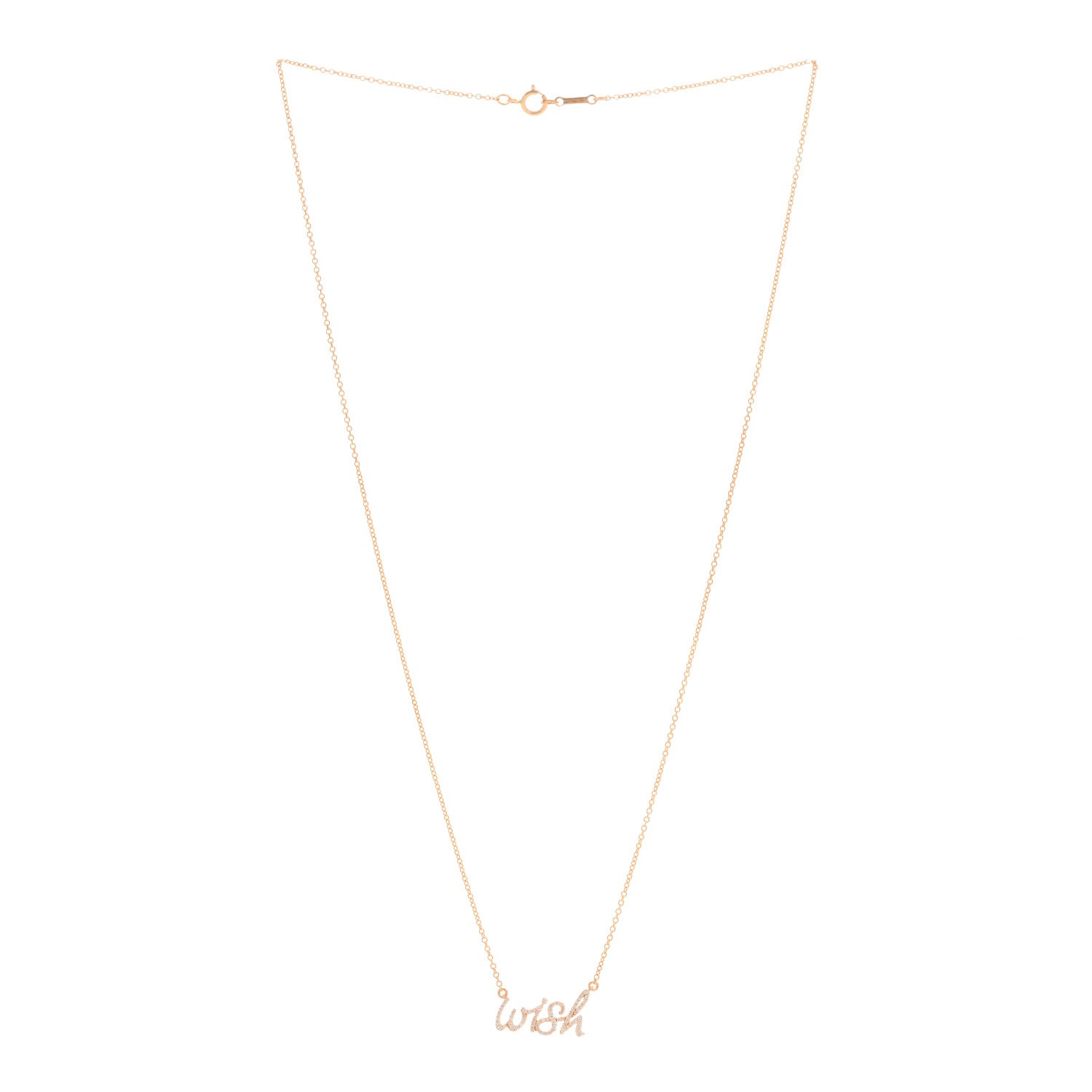 Tiffany 18K Rose Gold Diamond Paloma's Graffiti Wish Pendant Necklace 2 of 4