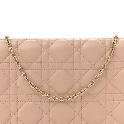 Christian Dior Lambskin Cannage Lady Dior Convertible Clutch Pink 7 of 13