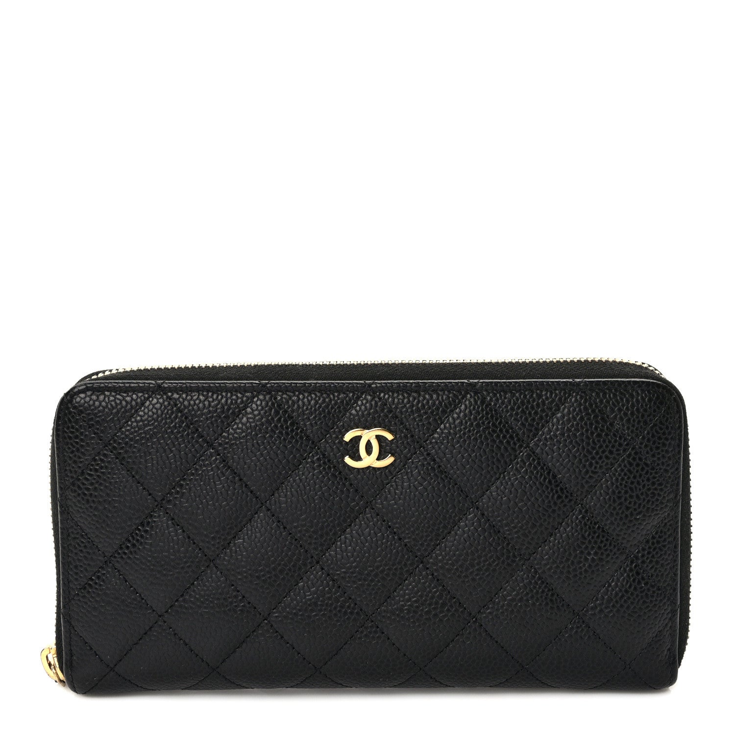 Chanel Caviar Quilted Large Gusset Zip Around Wallet Black 1 of 7