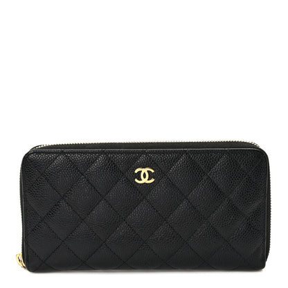 Chanel Caviar Quilted Large Gusset Zip Around Wallet Black 1 of 7