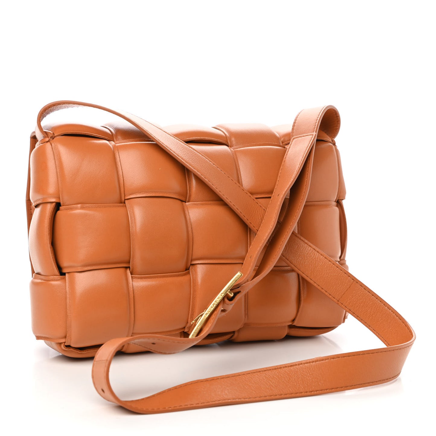 Nappa Maxi Intreccio Padded Cassette Crossbody Bag Clay