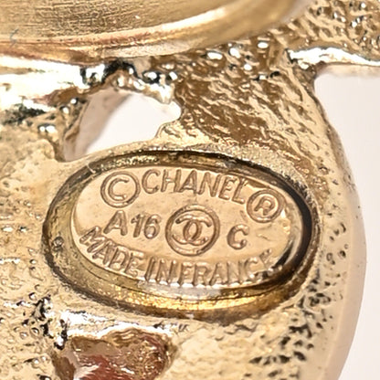 Chanel Enamel Crystal Graduated Pearl Butterfly CC Ring 6 52 Gold Black 4 of 4