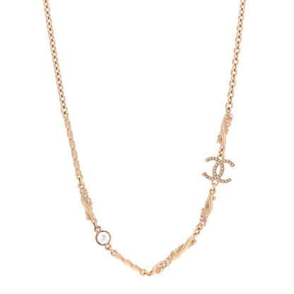 Chanel Crystal CC Twist Short Necklace Gold 1 of 6