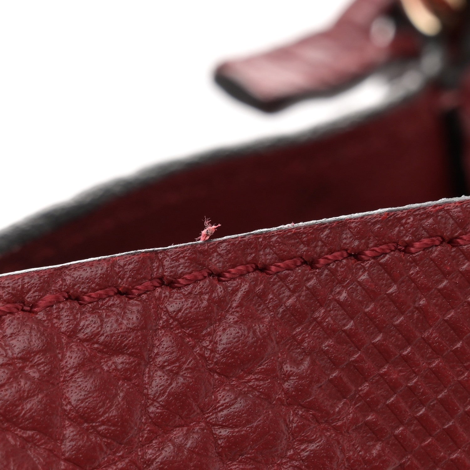 Burberry Signature Grain Calfskin Check Embossed Small Canterbury Tote Red 12 of 14