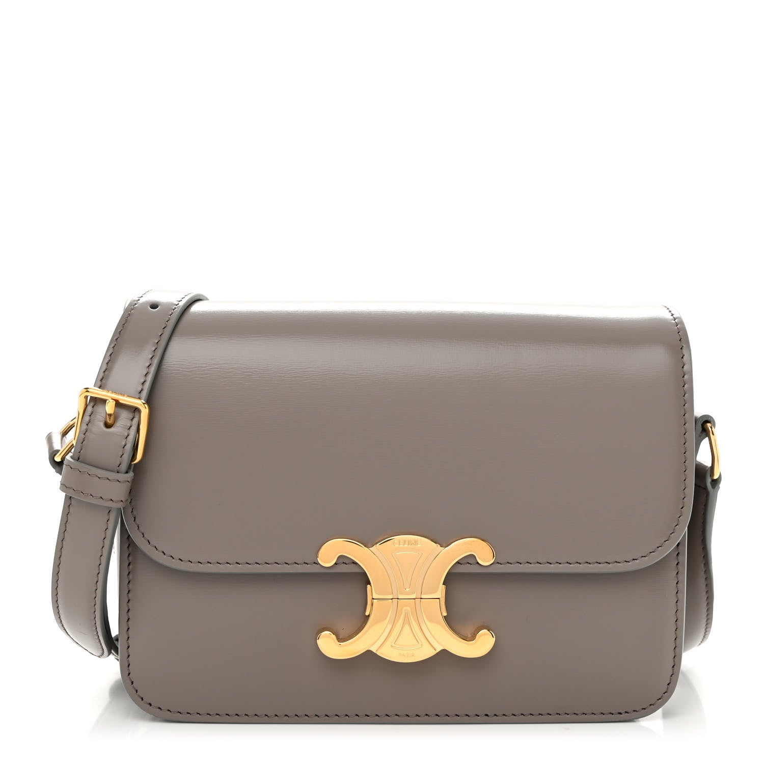 Celine Shiny Calfskin Small Triomphe Pebble 1 of 9