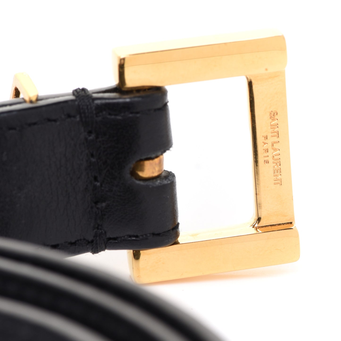 Smooth Calfskin Monogram Narrow Square Buckle Belt 90 36 Black
