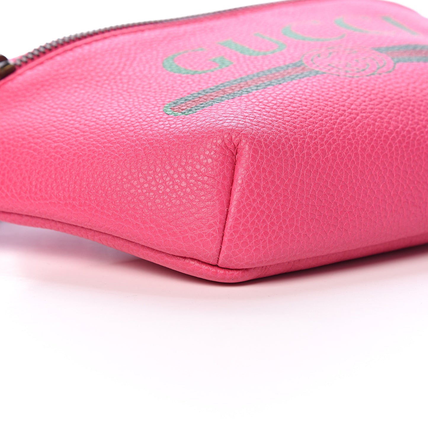 Grained Calfskin Small Logo Belt Bag Box Pink Green