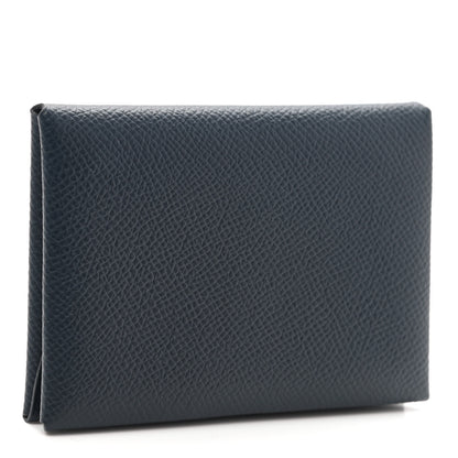 Hermes Epsom Duo Calvi Card Case Bleu Indigo 3 of 6