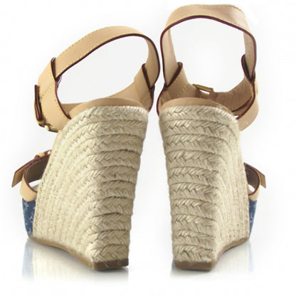 Louis Vuitton Denim Wedge Heels 38 Blue 3 of 8