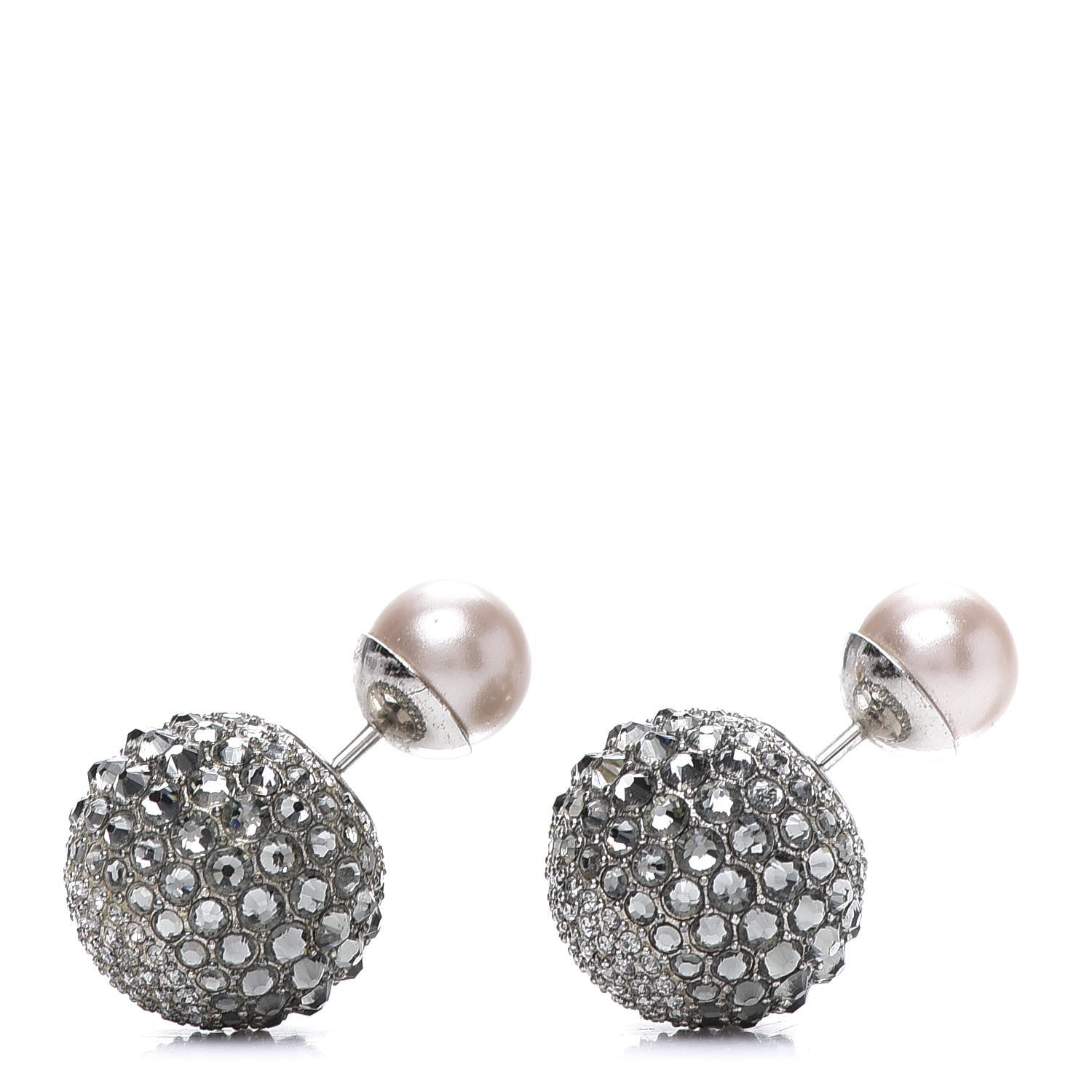 Christian Dior Crystal Mise En Dior Tribal Earrings Grey Pink 1 of 4