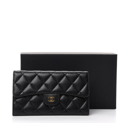 Chanel Caviar Quilted Large Flap Wallet Black 9 of 9