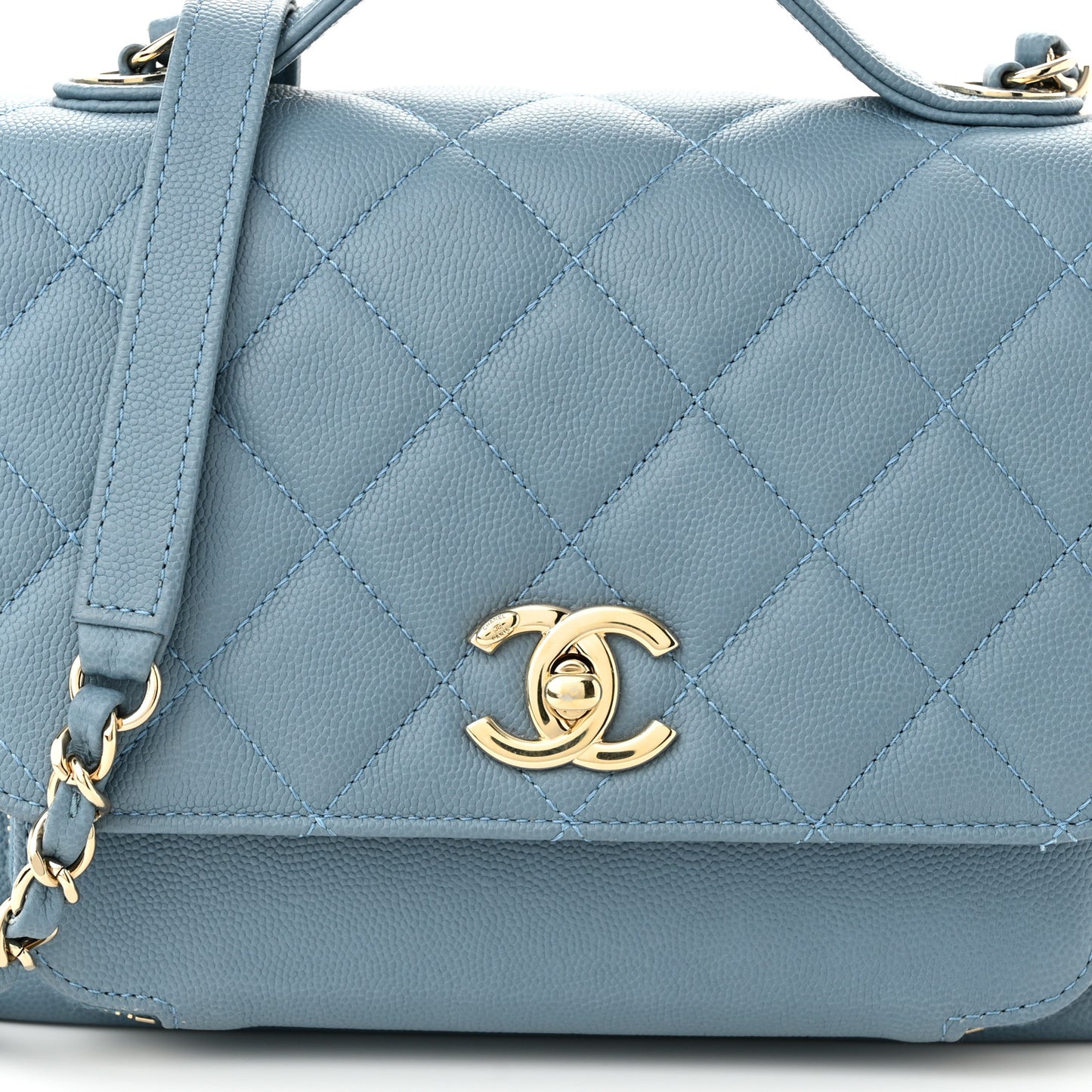 Caviar Quilted Medium Business Affinity Flap Blue