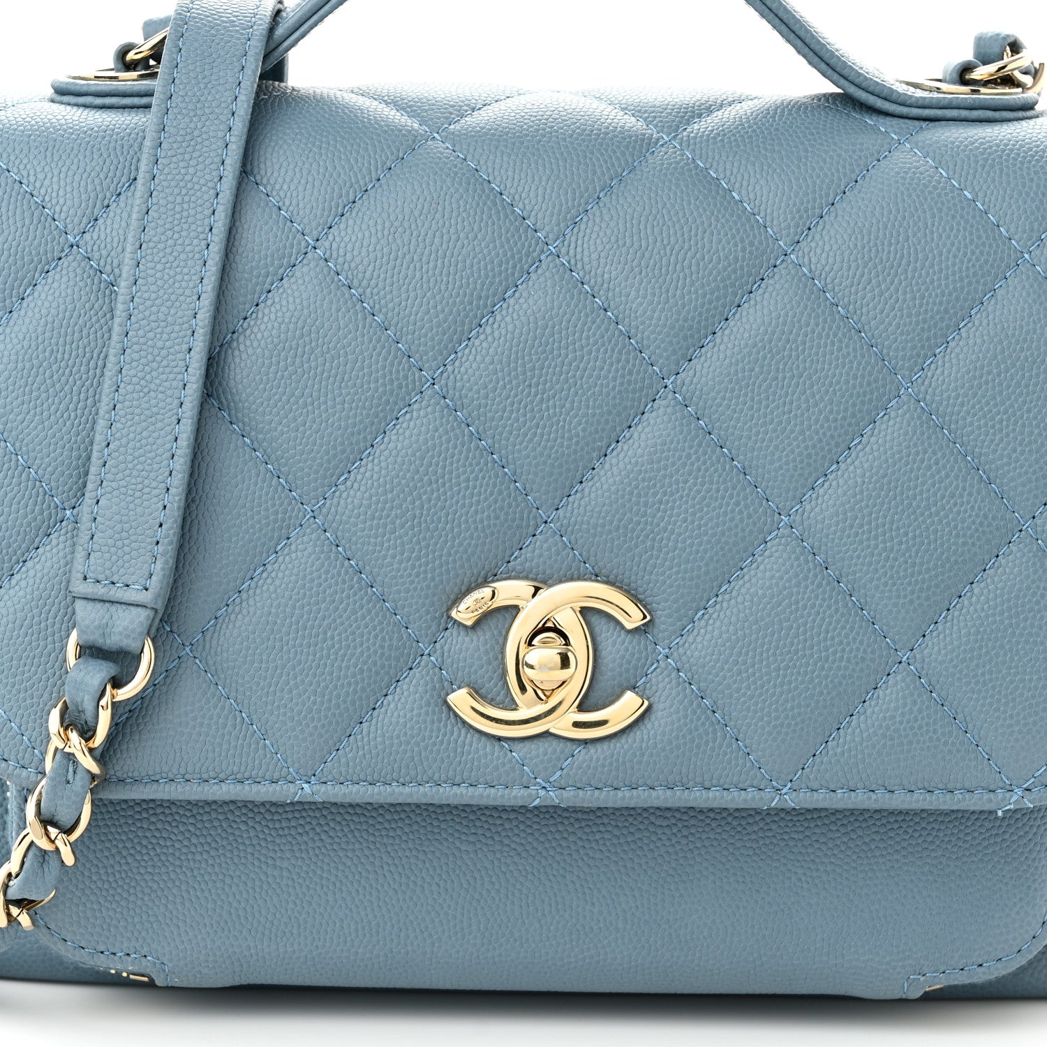 Chanel Caviar Quilted Medium Business Affinity Flap Blue 8 of 11