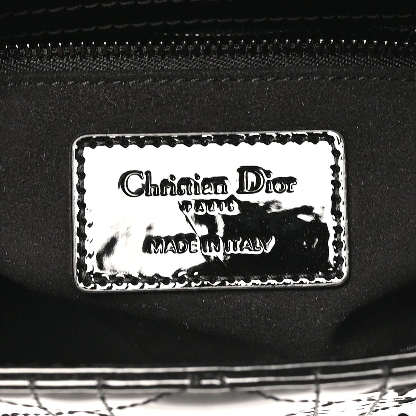 Ultraglossy Patent Cannage Small Lady Dior Black