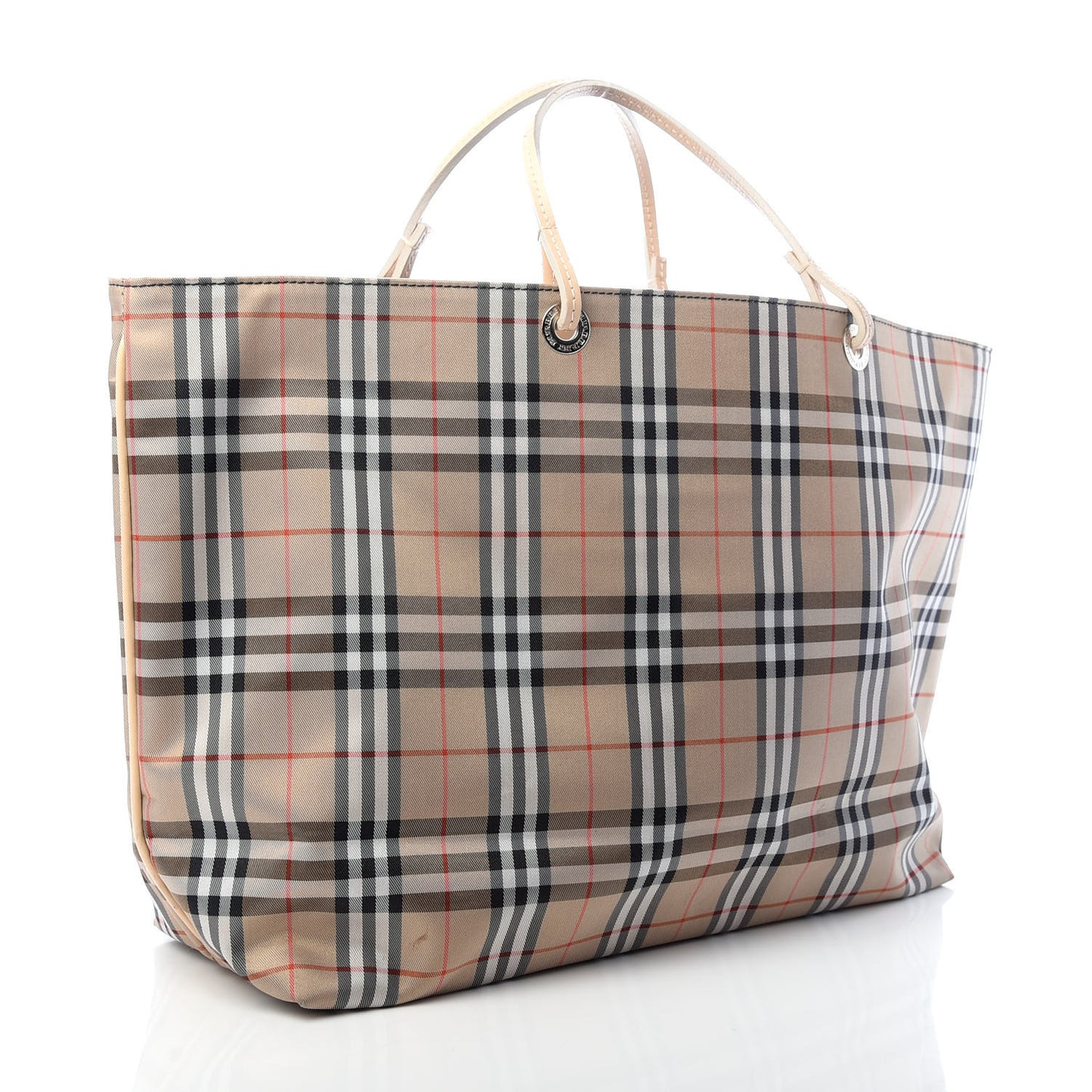 Canvas House Check Front Pocket Tote Beige