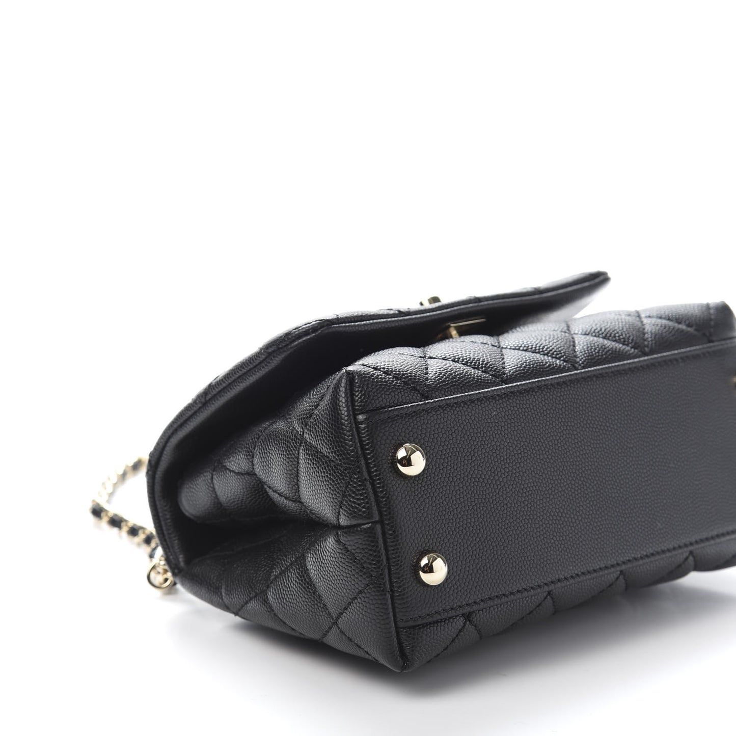 Caviar Quilted Extra Mini Coco Handle Flap Black