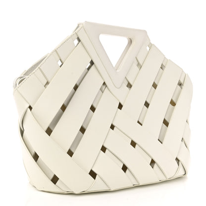 Bottega Veneta Calfskin The Point Weave Triangle Bag Chalk 4 of 12