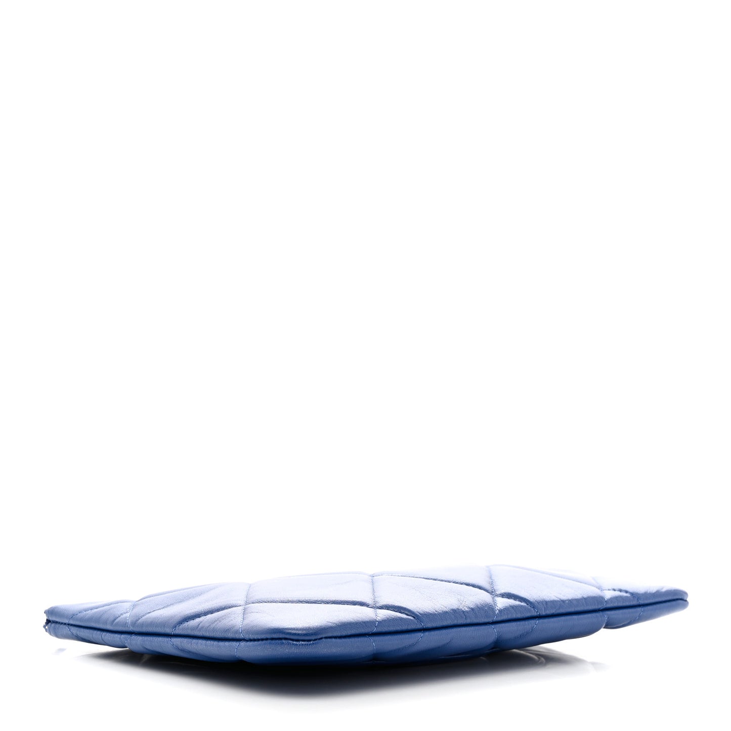 Goatskin Quilted Large Chanel 19 Pouch Dark Blue