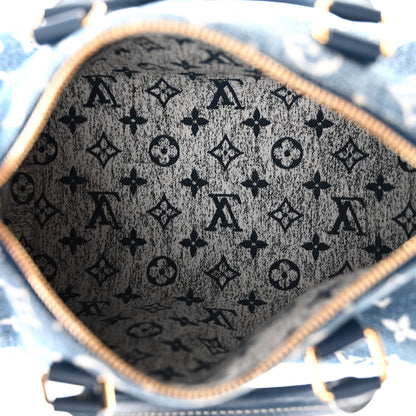 Louis Vuitton Monogram Jacquard Denim Speedy Bandouliere 25 Bleu 5 of 11