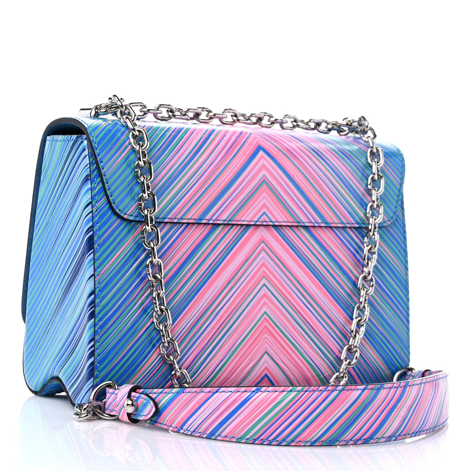 Louis Vuitton Epi Tropical Twist Shoulder Bag MM Blue Rose 4 of 9