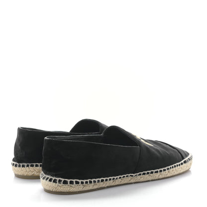 Chanel Velvet Logo Espadrilles 41 Black 4 of 8