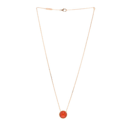 Van Cleef & Arpels 18K Rose Gold Carnelian Perlee Couleurs Pendant Necklace 3 of 4