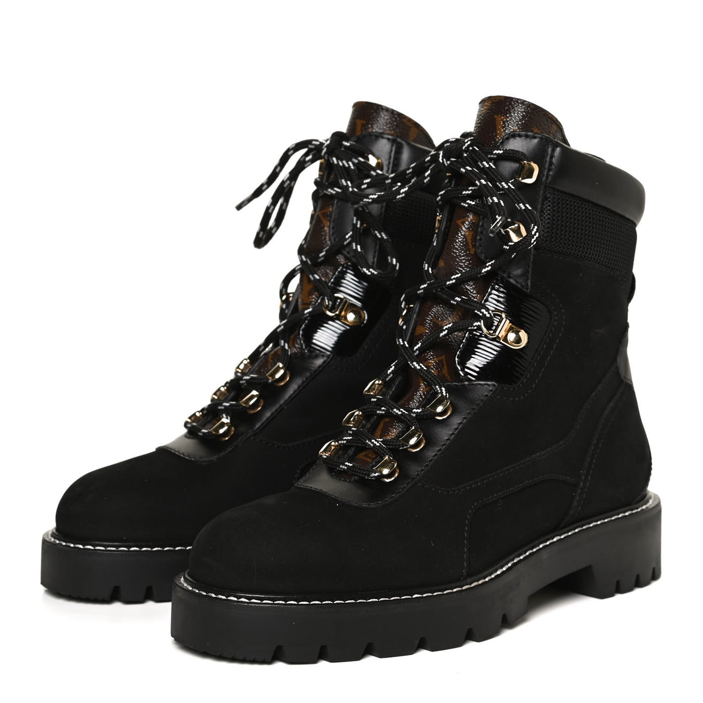 Nubuck Epi Monogram Territory Flat Ranger Boots 37 Black