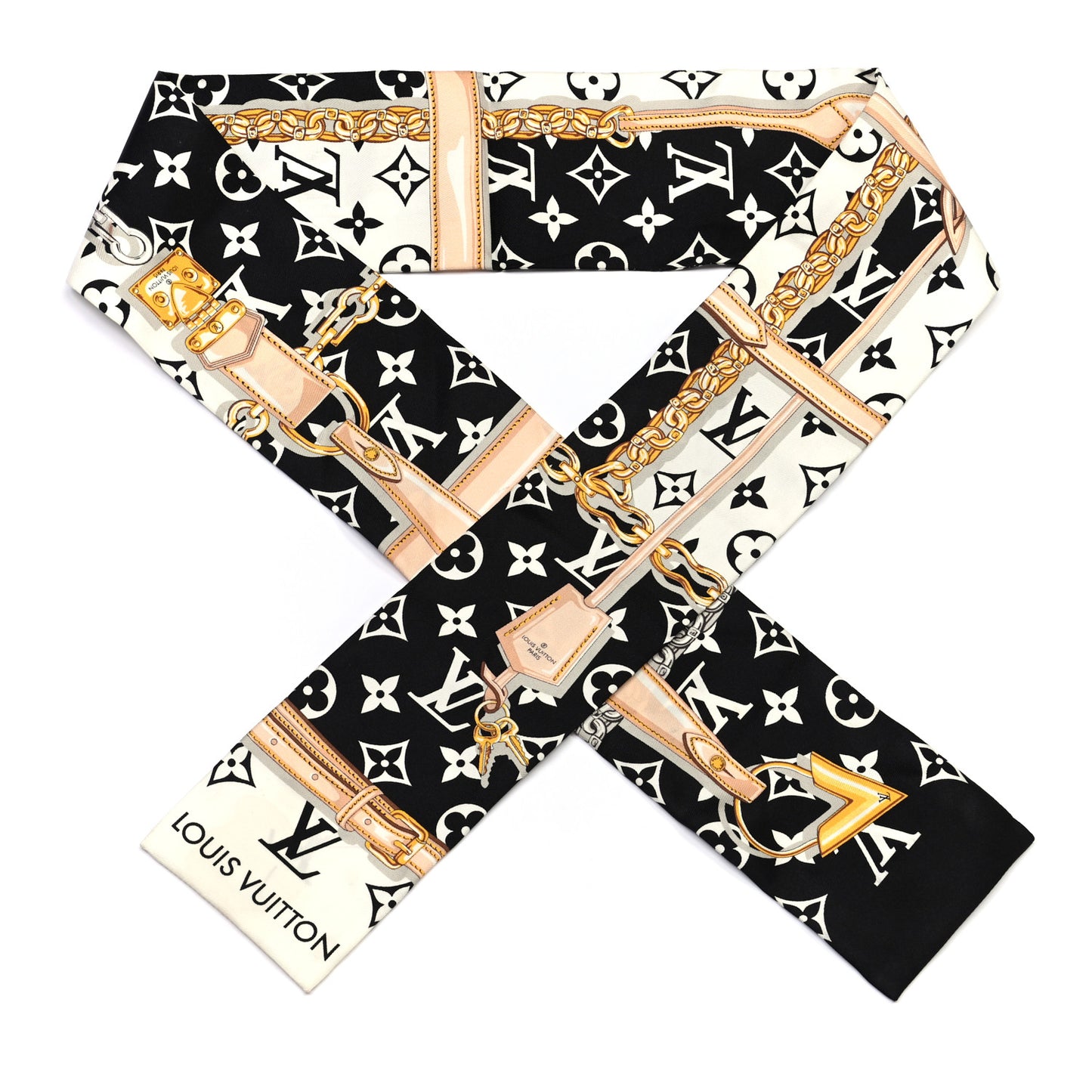 Silk Monogram Confidential Bandeau Black