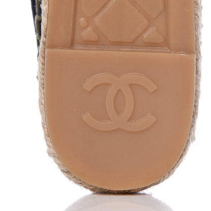 Chanel Fabric Biarritz CC Espadrilles 40 Blue Green 8 of 11
