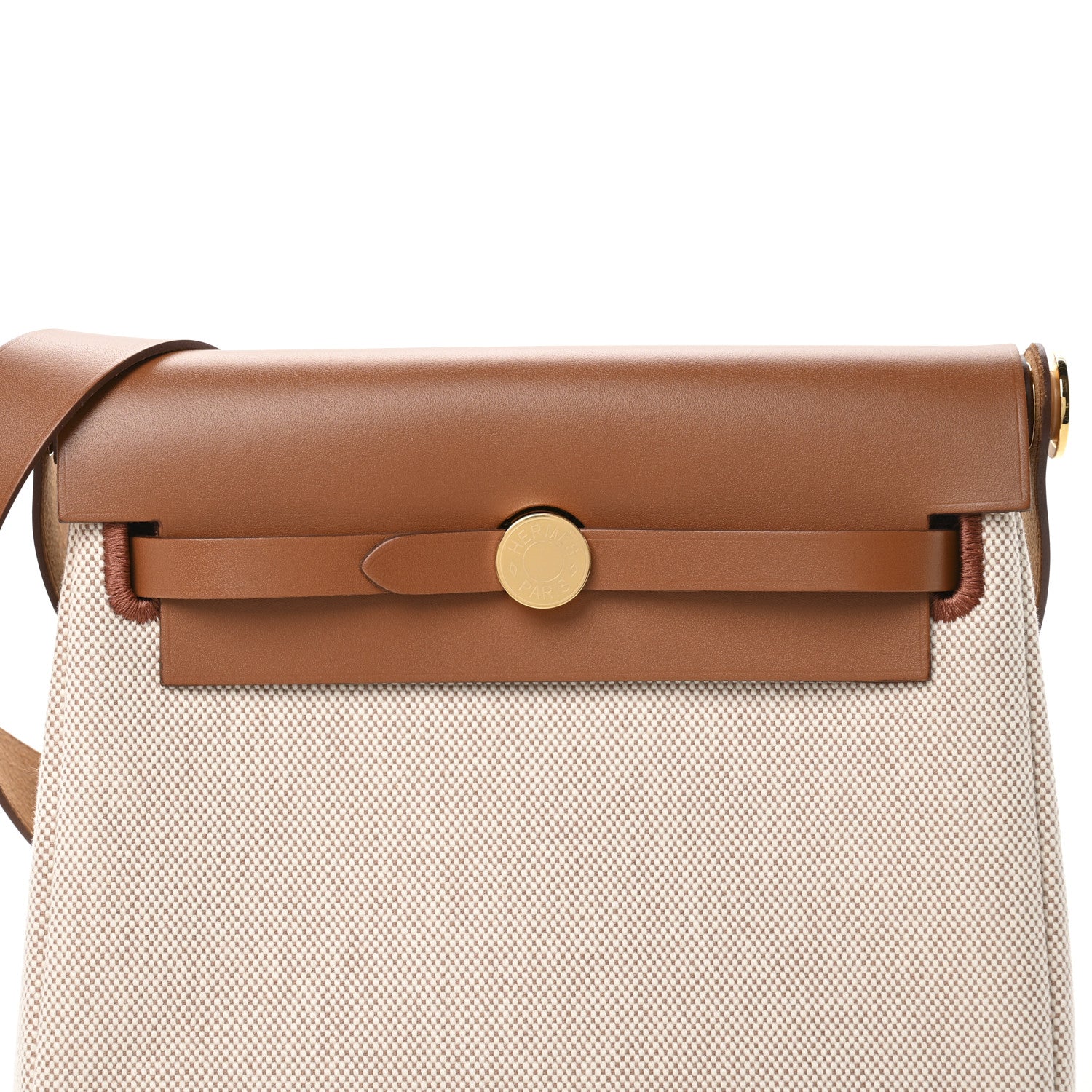Hermes Military Toile Vache Hunter Herbag Zip Retourne 20 Ecru Beige Fauve 8 of 11