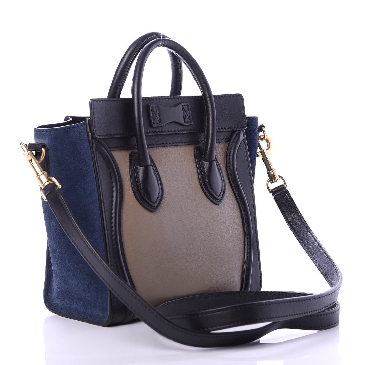 Calfskin Suede Nano Tri-Color Luggage Sand
