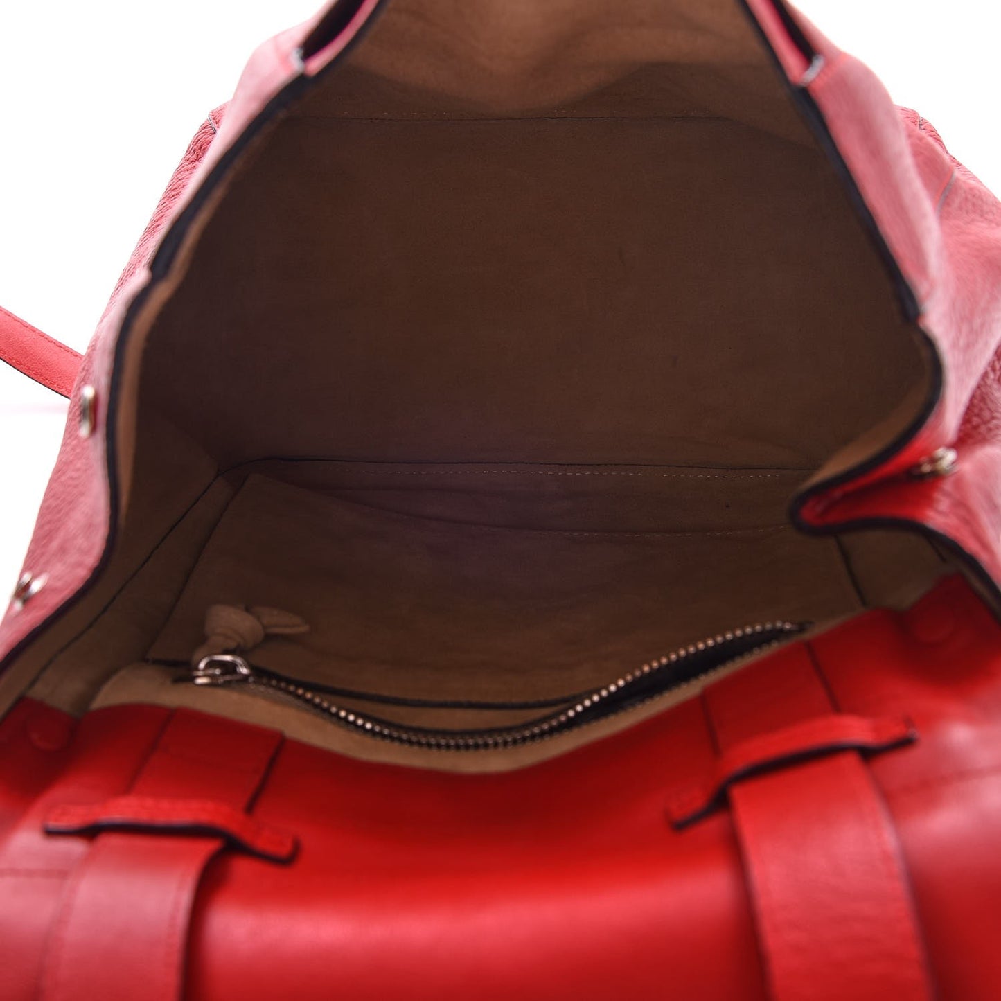 Pebbled Calfskin PS Courier Backpack Red