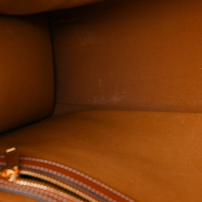 Celine Triomphe Canvas Calfskin Horizontal Cabas Tan 10 of 13