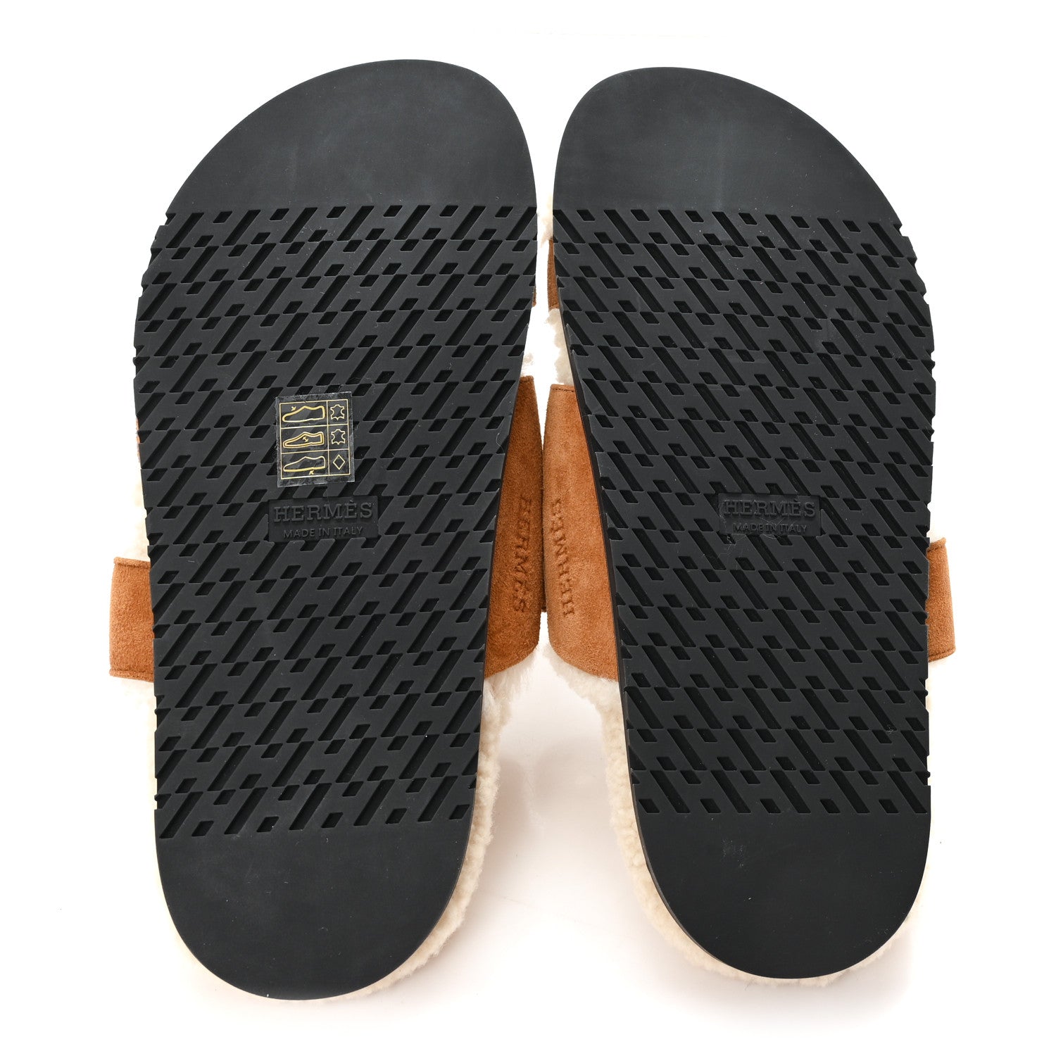 Hermes Suede Goatskin Woolskin Womens Chypre Sandals 36.5 Naturel Ecru 6 of 9