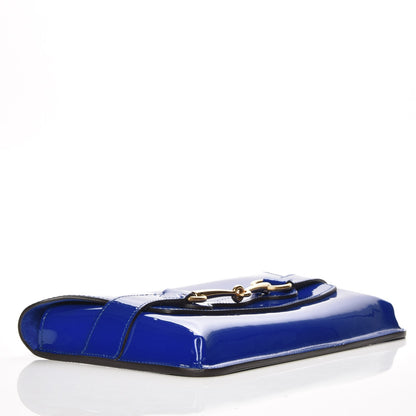 Gucci Patent Large Bright Bit Clutch Deep Zaffiro 4 of 9