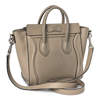 Celine Drummed Calfskin Nano Luggage Dune 3 of 12