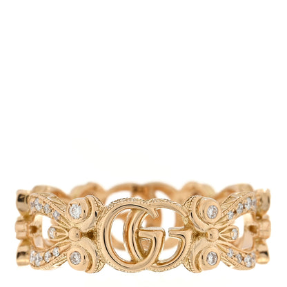 Gucci 18K Yellow Gold Diamond Flora Ring 50 5.5 1 of 4