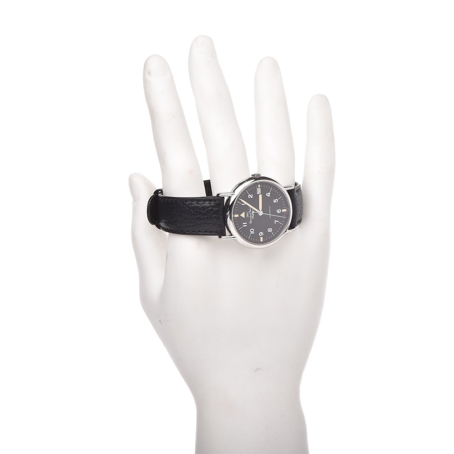 Stainless Steel Calfskin 34mm Portofino Automatic Watch Black IW351326
