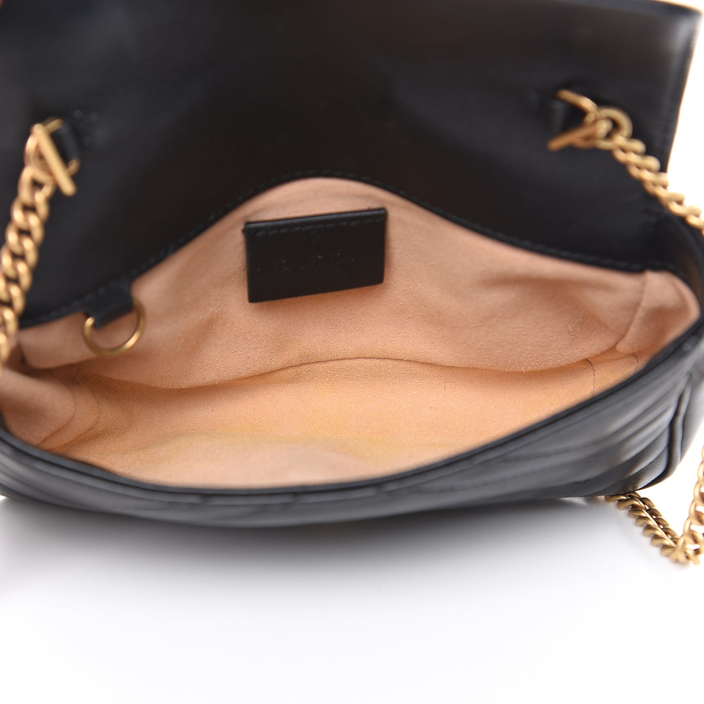 Calfskin Matelasse Super Mini GG Marmont Shoulder Bag Black