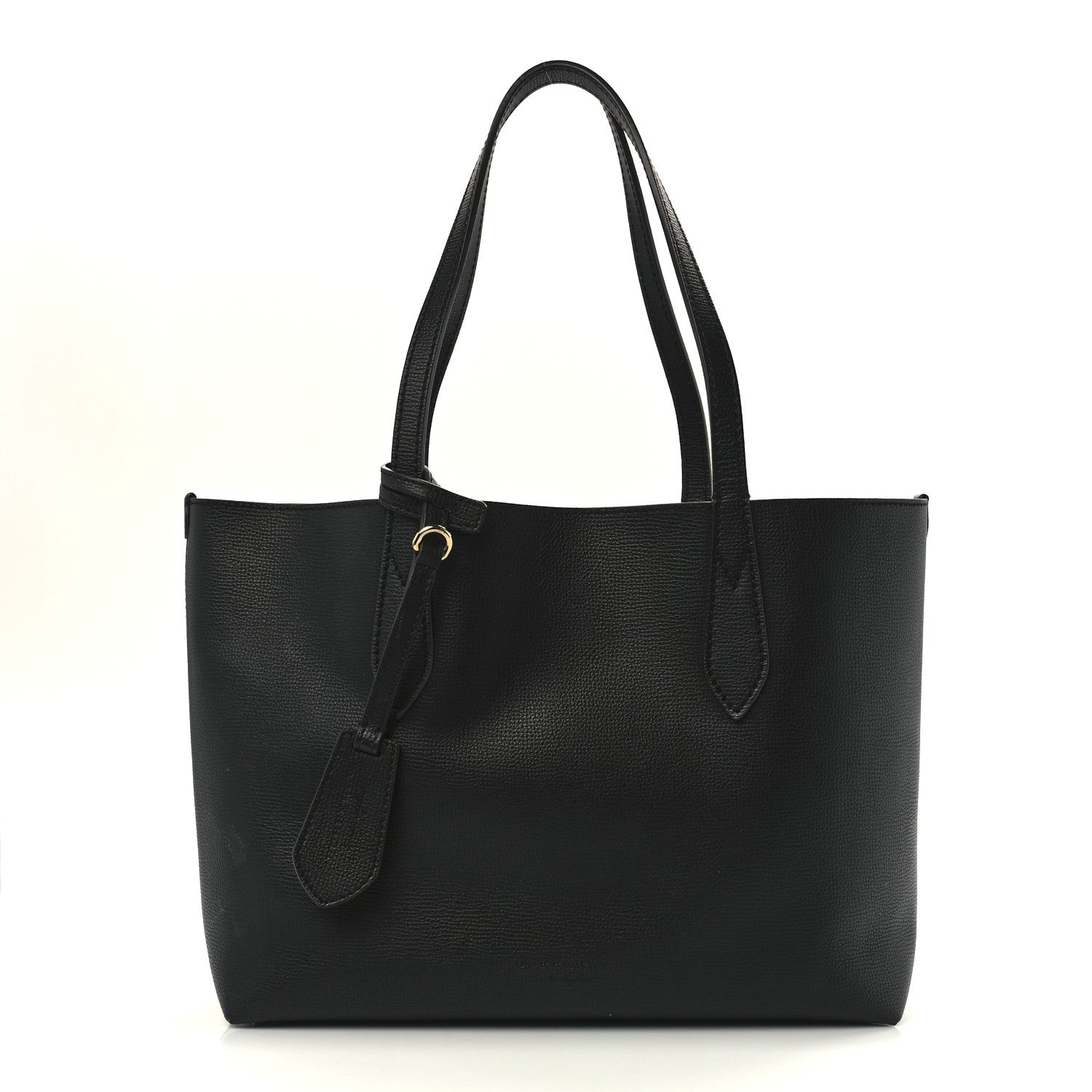 Burberry Grainy Calfskin Haymarket Check Medium Reversible Tote Black 1 of 20