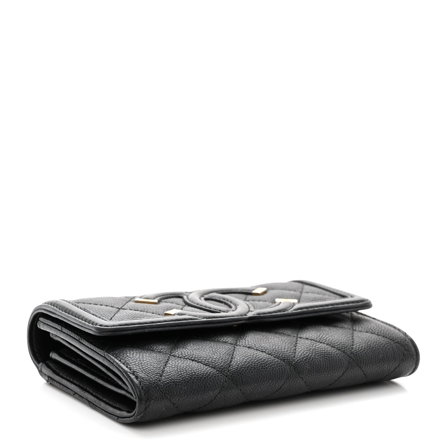 Chanel Caviar Quilted Medium Filigree Flap Wallet Black 4 of 12