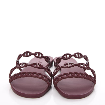 Hermes Rubber Chaine d' Ancre Rivage Sandals 37 Bordeaux 2 of 8
