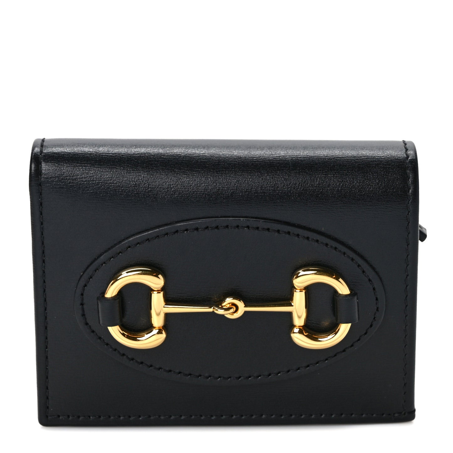 Boarded Plutone Calfskin Horsebit 1955 Card Case Wallet Black