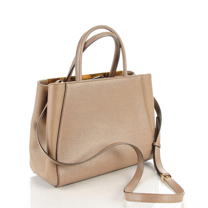 Fendi Vitello Elite Flamingo Petite 2Jours Tote Seppia 3 of 8
