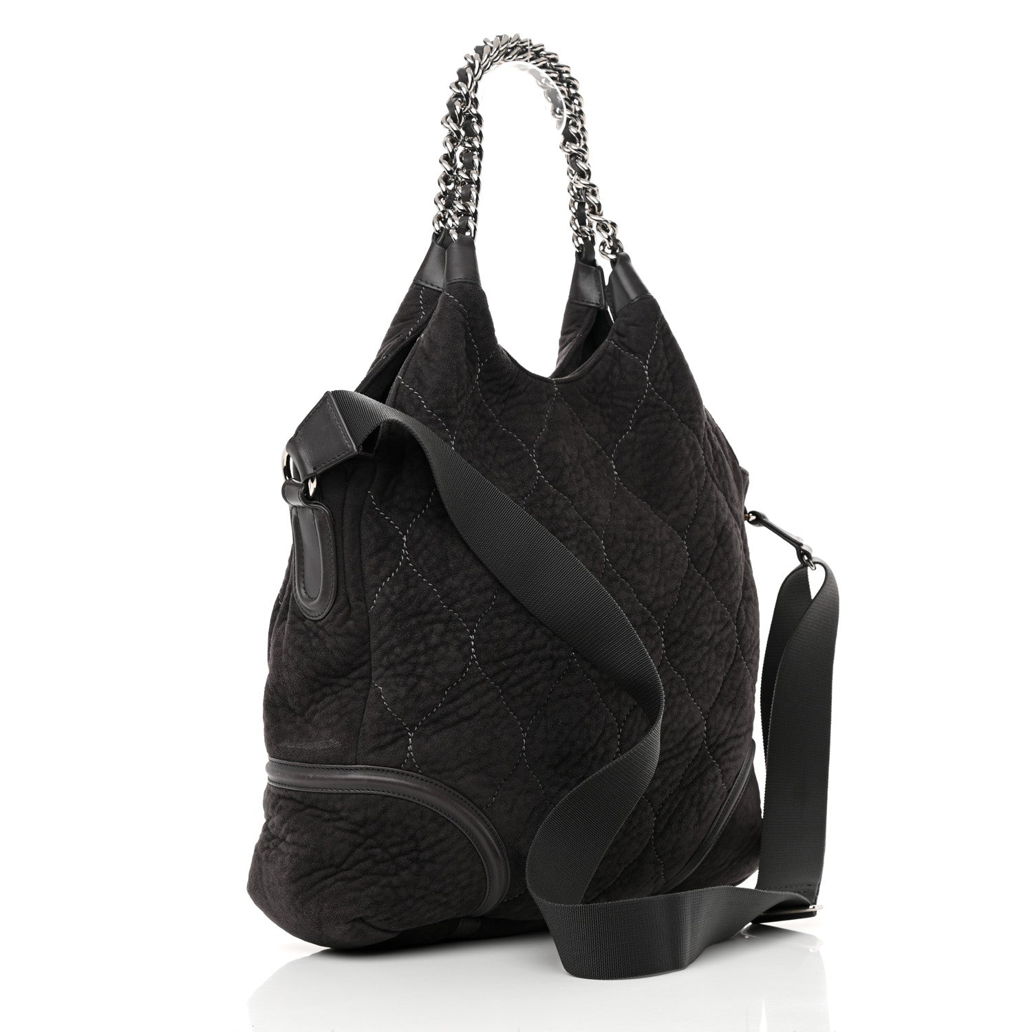 Chanel Microsuede Quilted Rodeo Drive Hobo Black 3 of 20