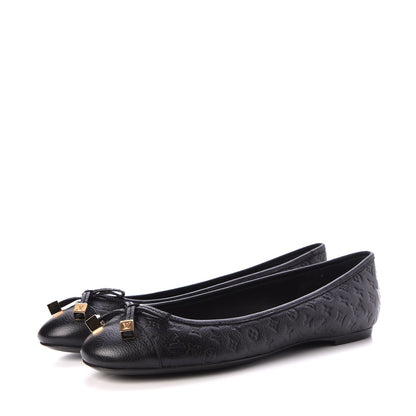 Louis Vuitton Calfskin Monogram Embossed Debbie Ballerina Flats 38 Black 3 of 9