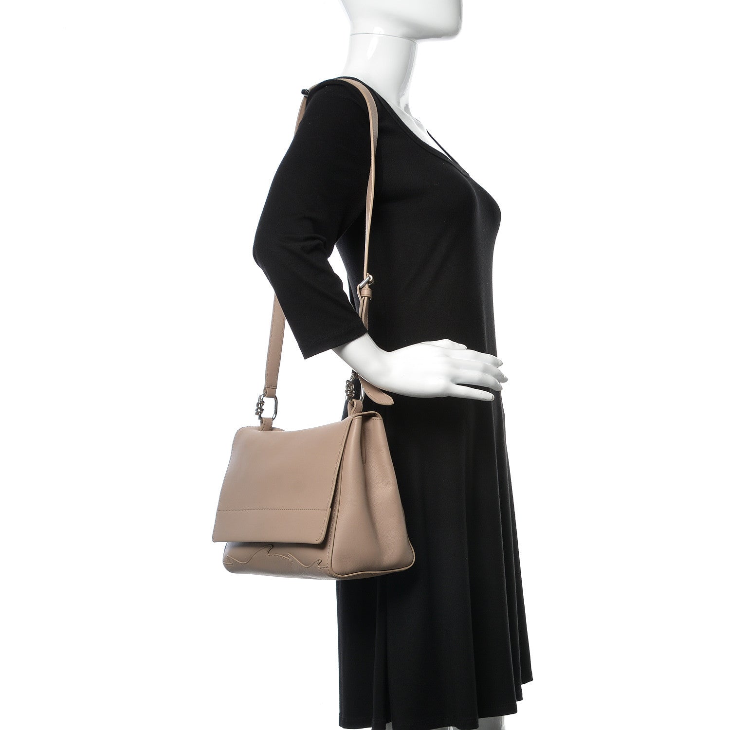 3.1 Phillip Lim 3.1 Calfskin Ames Flap Shoulder Bag Beige 2 of 13