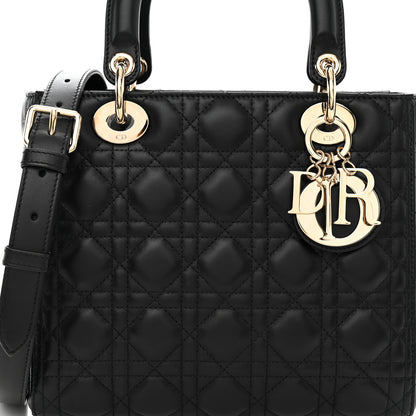 Christian Dior Lambskin Cannage Medium Lady Dior Black 7 of 9
