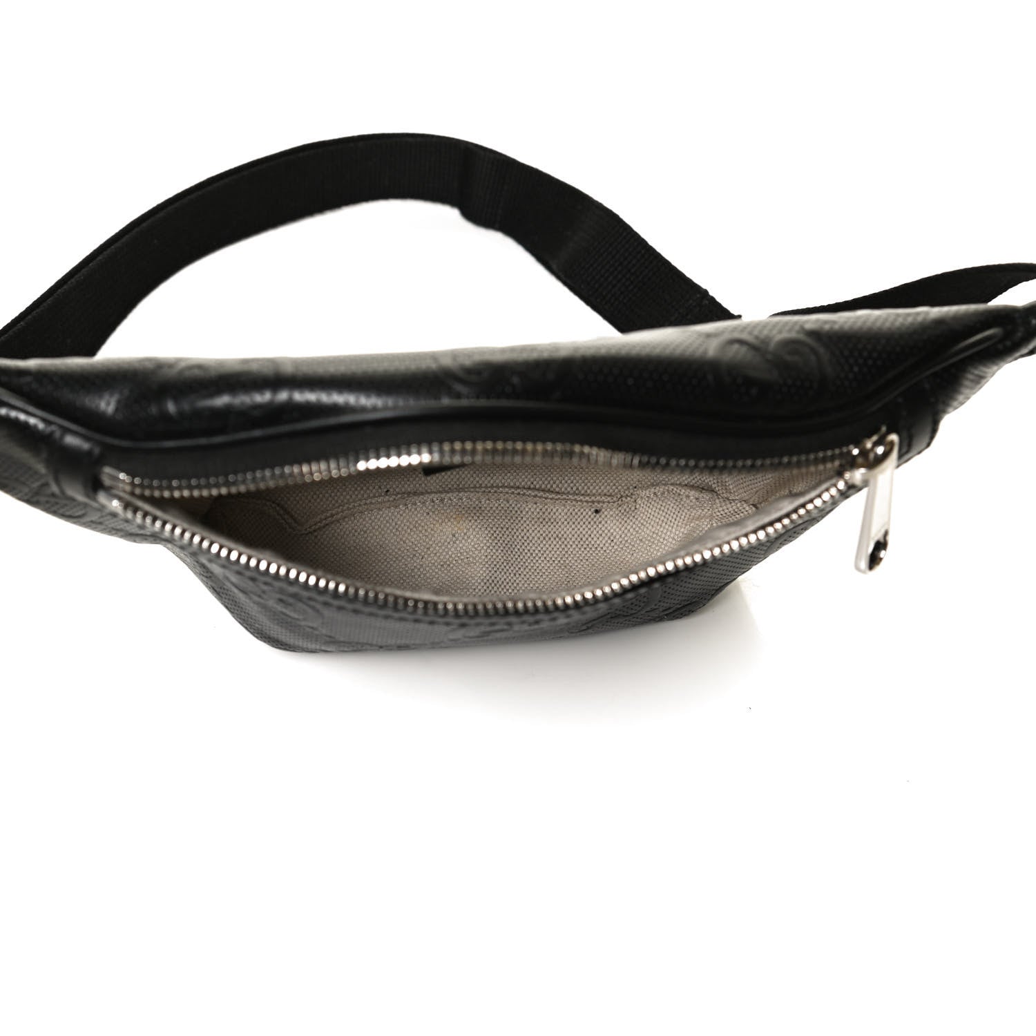 Gucci Calfskin GG Tennis Embossed Belt Bag Black 4 of 13